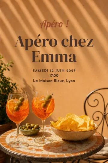 Invitation avec le modèle Apéritif d’été
