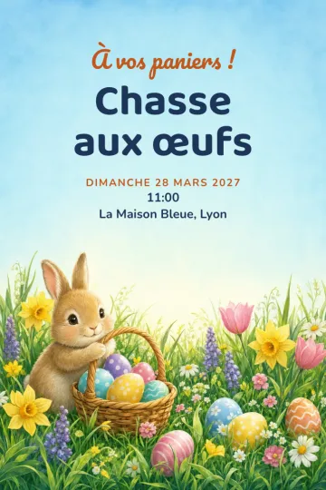 Invitation avec le modèle Chasse aux œufs