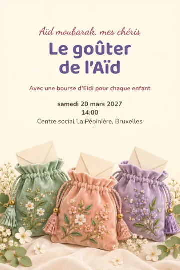 Invitation Fêtes de l’année, modèle Bourses brodées de l’Aïd