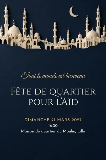 Invitation Fêtes de l’année, modèle Minarets de papier