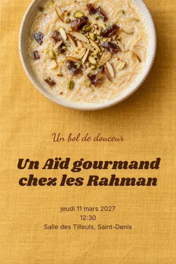 Invitation Fêtes de l’année, modèle Bol de sheer khurma