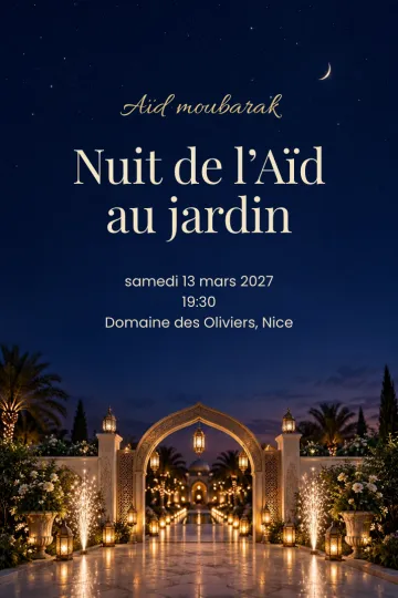 Invitation Fêtes de l’année, modèle Portail aux cierges magiques