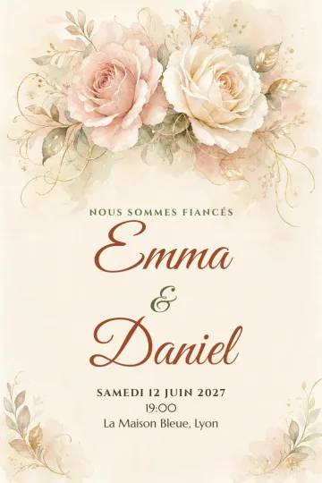 Invitation avec le modèle Notre histoire