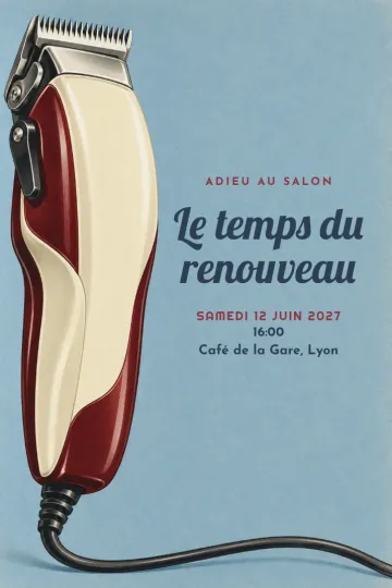 Invitation avec le modèle Départ du coiffeur
