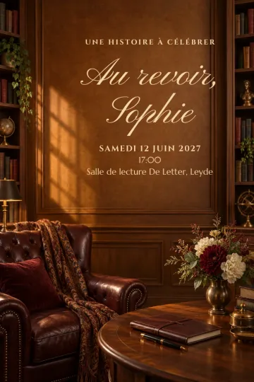 Invitation avec le modèle Le dernier chapitre