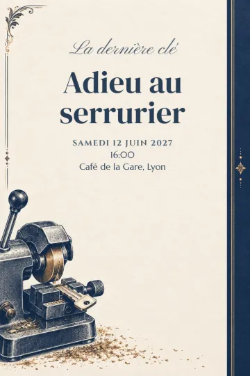 Invitation avec le modèle La dernière clé