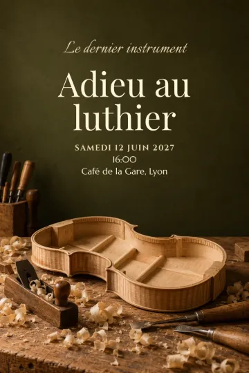 Invitation avec le modèle Le dernier instrument