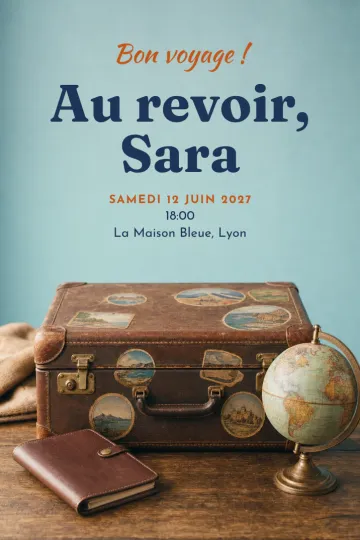 Invitation avec le modèle Départ à l’étranger