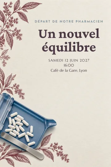 Invitation avec le modèle Départ du pharmacien