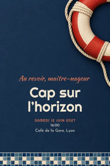 Invitation avec le modèle Départ du maître-nageur