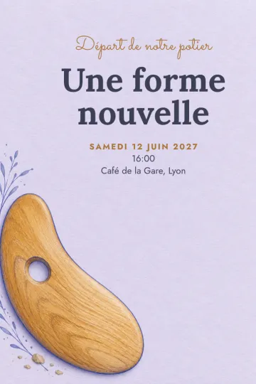 Invitation avec le modèle Départ du potier