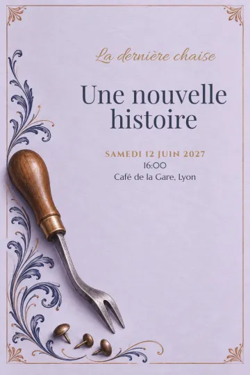 Invitation avec le modèle Départ du tapissier
