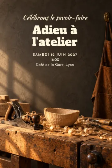 Invitation avec le modèle Le dernier copeau