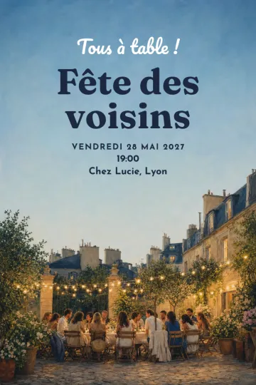 Invitation avec le modèle Fête des voisins