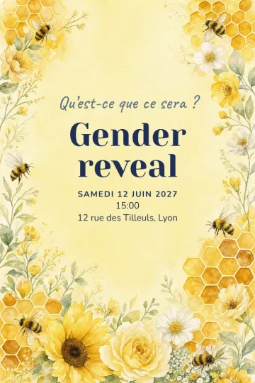 Invitation avec le modèle Petite abeille