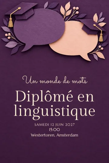 Invitation avec le modèle Un monde de mots