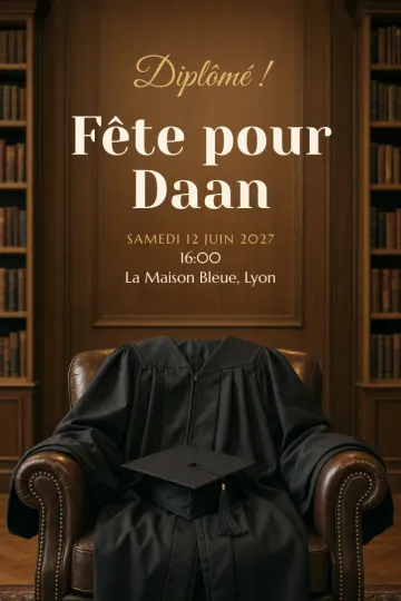 Invitation avec le modèle Diplômé de l’université