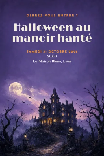 Invitation avec le modèle Manoir hanté