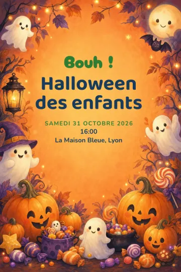 Invitation avec le modèle Petits fantômes