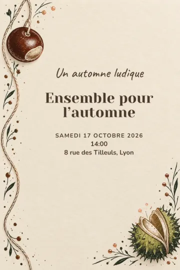 Invitation avec le modèle Un automne ludique
