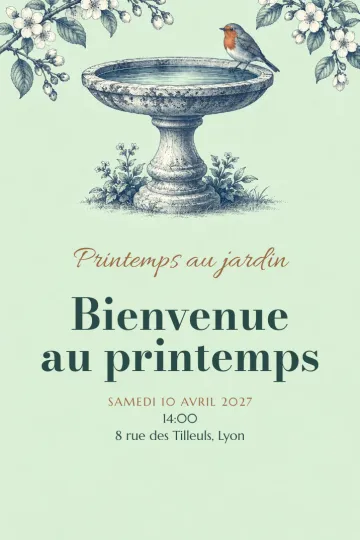 Invitation avec le modèle Printemps au jardin