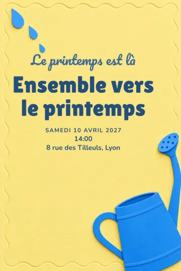 Invitation avec le modèle Le printemps nous attend