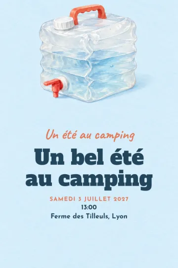 Invitation avec le modèle Un été au camping