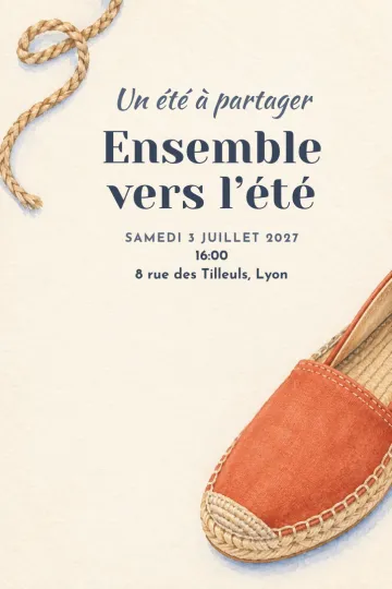 Invitation avec le modèle Un été à partager
