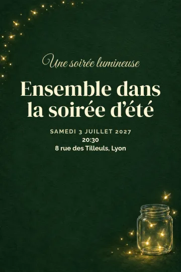 Invitation avec le modèle Une soirée lumineuse