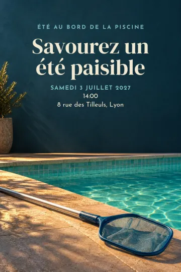 Invitation avec le modèle Été au bord de la piscine