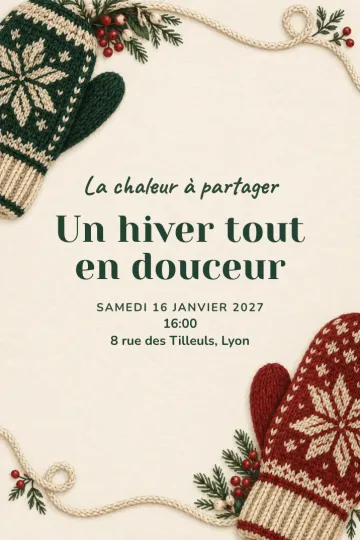 Invitation avec le modèle La chaleur à partager