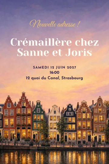 Invitation avec le modèle Maison au bord du canal