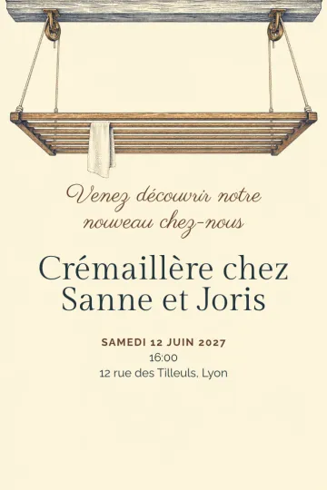 Invitation avec le modèle Du linge frais chez nous