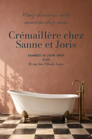Invitation avec le modèle Nouvelle salle de bain