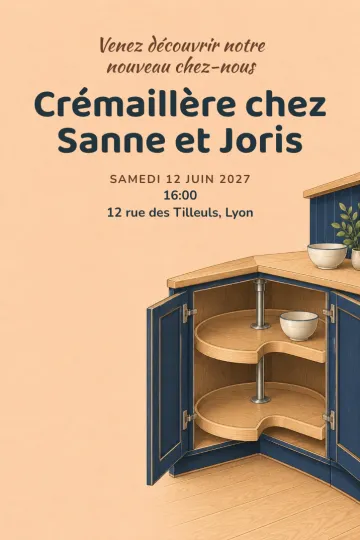 Invitation avec le modèle Tout tourne autour du foyer