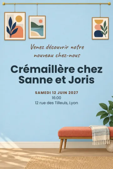 Invitation avec le modèle Nouveau mur de tableaux