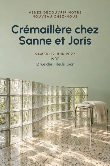 Invitation avec le modèle Maison de briques de verre