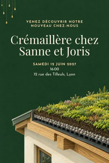 Invitation avec le modèle Notre toit végétal