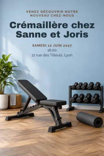 Invitation avec le modèle Salle de sport à la maison