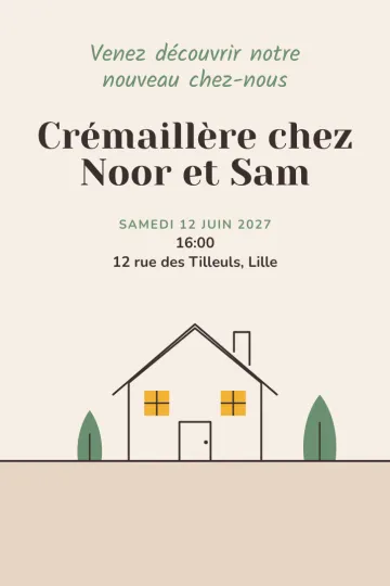Invitation avec le modèle Nouveau chez-nous