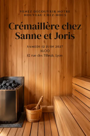 Invitation avec le modèle Nouveau sauna