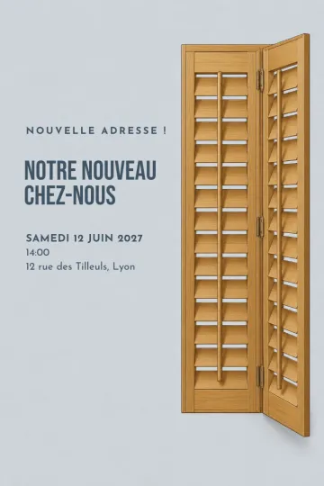 Invitation avec le modèle La lumière des volets
