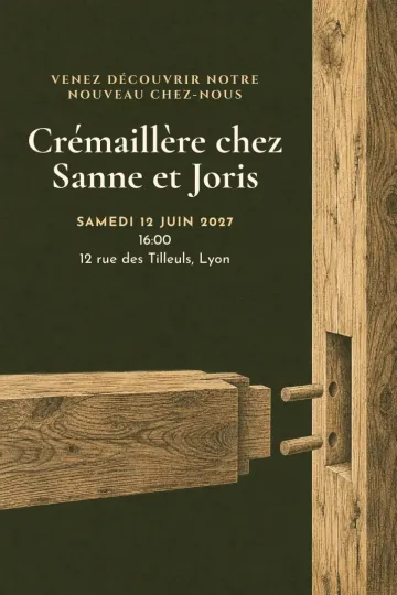 Invitation avec le modèle Notre maison prend forme