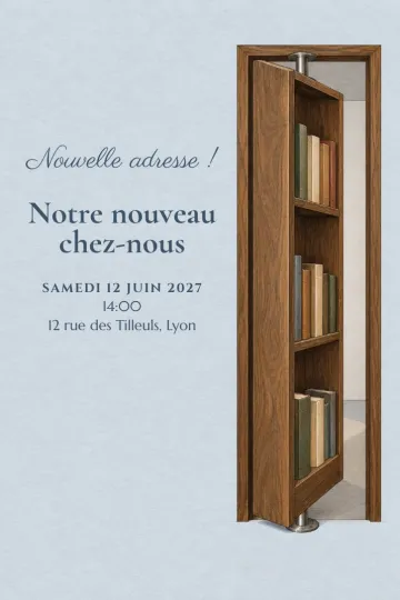 Invitation avec le modèle Un nouveau chez-nous surprenant
