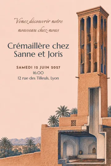 Invitation avec le modèle Notre maison capte le vent
