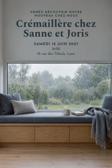 Invitation avec le modèle Banquette sous la pluie