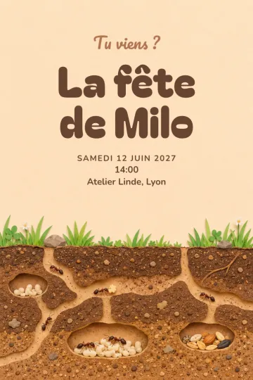 Invitation avec le modèle Sous la terre