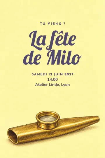 Invitation avec le modèle Mélodie bourdonnée