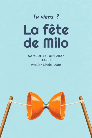 Invitation avec le modèle Fête diabolo