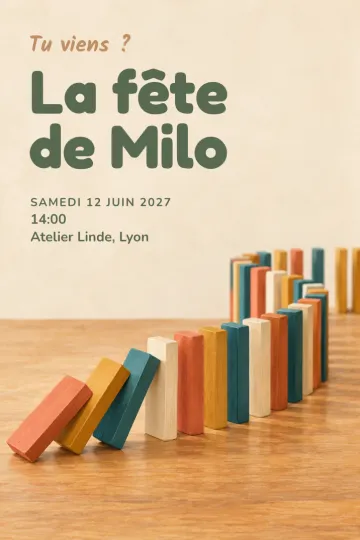 Invitation avec le modèle Chaîne de dominos